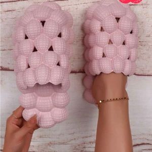 Never worn bubblegum pink bubble slides